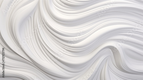 Dynamic White Swirls, Cartoon-Style Texture Background with Flowing Draperies, Abstract.