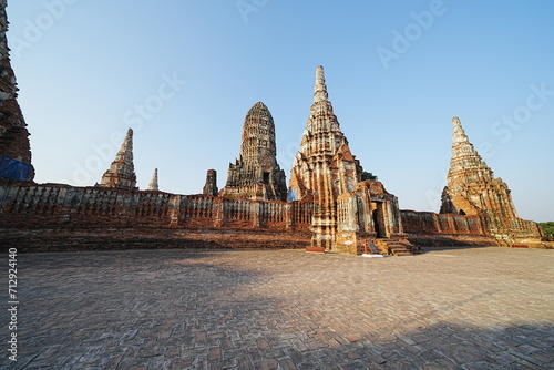 Wat Chaiwatthanaram Ayutthaya Province, Thailand, built in the reign of King Prasat Thong in 1630, taken on 14 January 2024. photo