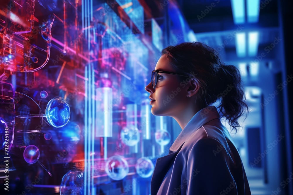 A Medical Biologyst Analysing Cells to Discover New Treatment Methods For Cancer. A Medical Biologyst Analysing Cells to Discover New Treatment Methods For Cancer.