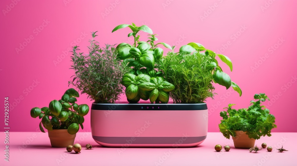 Smart gardening systems for optimal plant care solid color background Smart gardening systems for optimal plant care solid color background