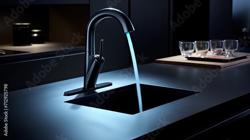 Smart kitchen faucets for touchless control solid color background