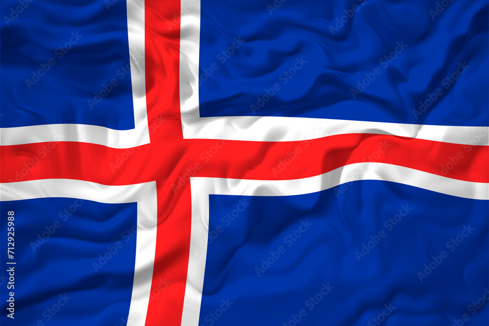 Fototapeta premium National flag of Iceland. Background with flag of Iceland.