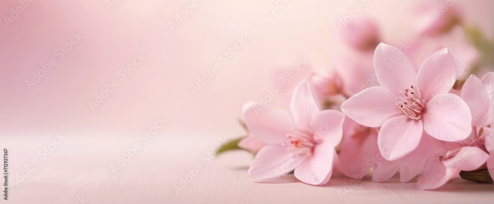 pink magnolia flowers on wooden background