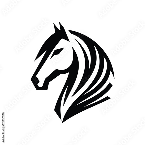  horse head logo design  black color vector