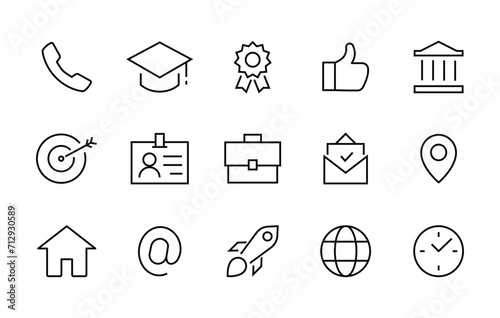 Job Interview, Career Path, Resume Recruitment Headhunting, job hiring, candidate human resource line icons set, editable stroke isolated on white, linear vector outline illustration, symbol logo