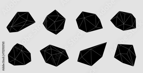 Hipster trendy geometric shapes. Abstract polygonal background. Crystal like geometric figures.