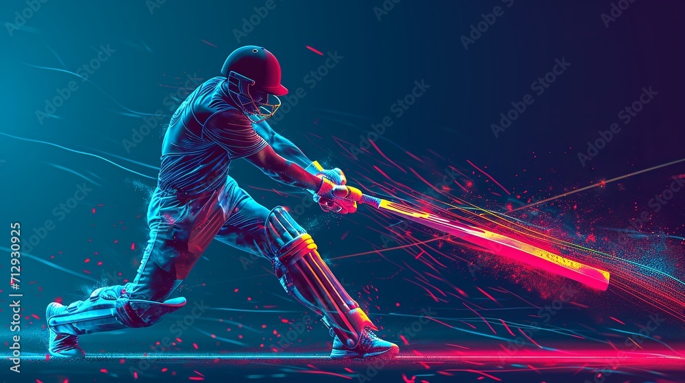 Fototapeta premium Cricket Ball In Stadium, Closeup Shot, Cricket man Playing shot with Cricket ball