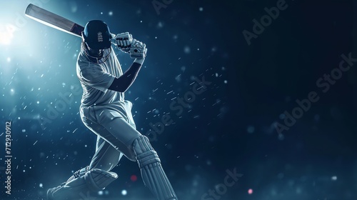 Cricket Ball In Stadium, Closeup Shot, Cricket man Playing shot with Cricket ball © MADNI