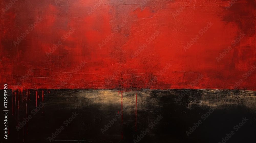 Dramatic red and black abstract painting. Dramatic red and black abstract painting.
