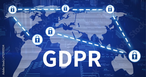 The image illustrates GDPR's global impact on personal data protection.