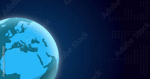 A digital illustration of Earth against a dark background