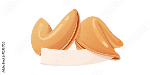 Chinese fortune cookies, vector illustration in cartoon style