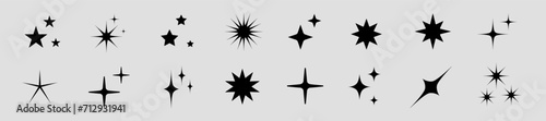 Sparkle Icons set. Twinkle stars collection. Shine star icons. Effect shine  glitter  twinkling and clean. Star sparkle icon. Vector illustration.