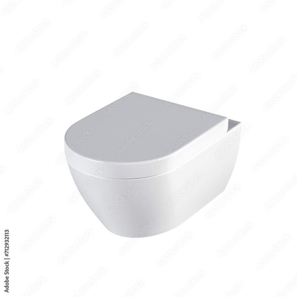 Lavatory pan isolated on a white background, bidet, 3D illustration, and CG render Lavatory pan isolated on a white background, bidet, 3D illustration, and CG render