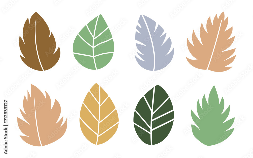 Abstract leaves vector clipart. Spring illustration.