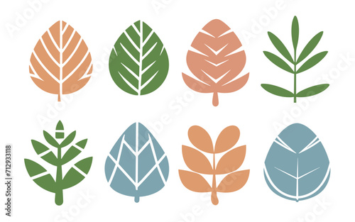 Abstract leaves vector clipart. Spring illustration.