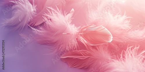A cascade of light feathers against a pink to purple gradient  a minimalist and ethereal background