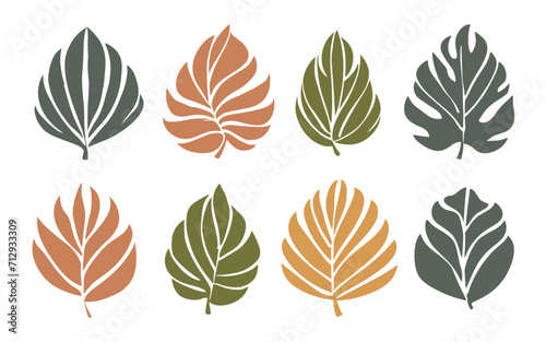 Abstract leaves vector clipart. Spring illustration.