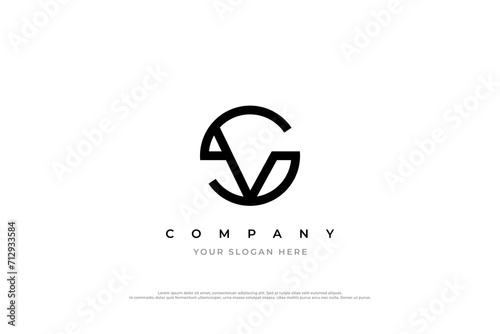 Letter VS Logo or SV Logo Design