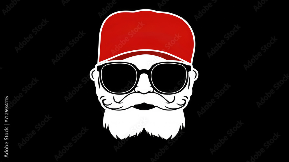 Bearded Man with Sunglasses and Red Hat