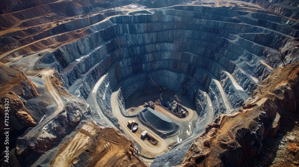 Aerial view of cobalt mineral mining industry - obrazy, fototapety, plakaty 