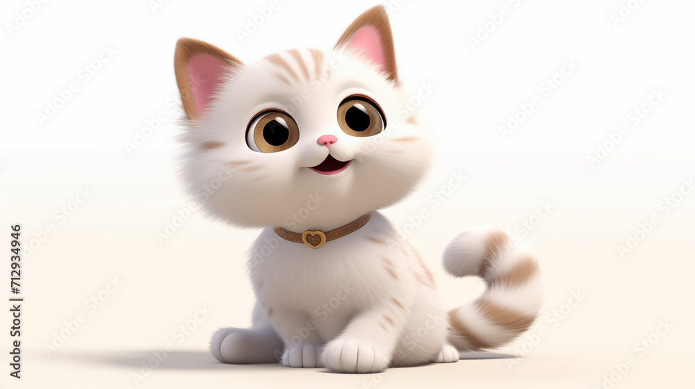 Cartoon cute munchkin cat on white background Cartoon cute munchkin cat on white background