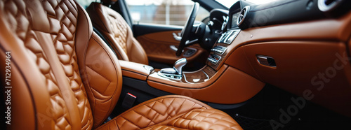 luxury car leather interior photo