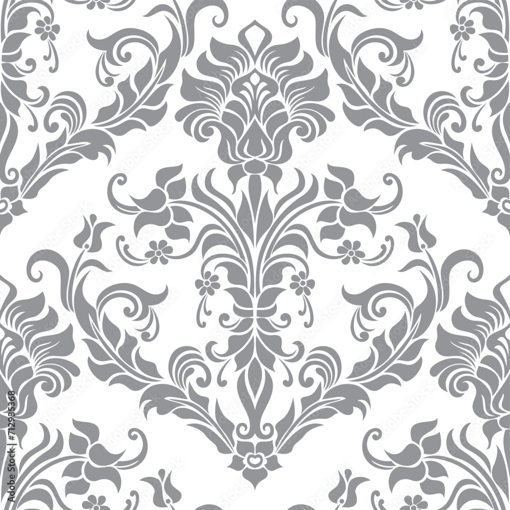 Vector damask seamless pattern background. Classical luxury old fashioned damask ornament,