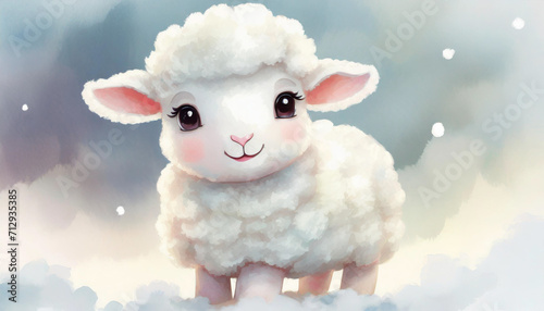 可愛い羊のイメージ,Generative AI AI画像
