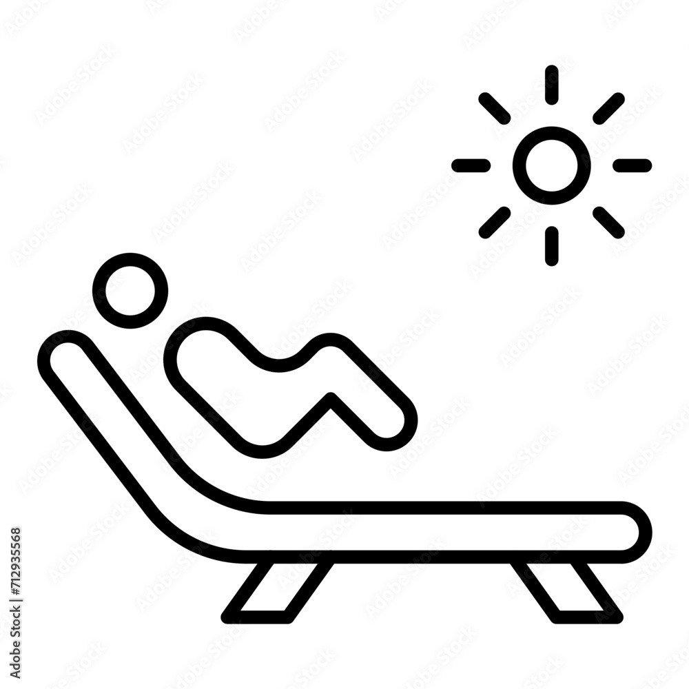 Sunbathing line icon Sunbathing line icon