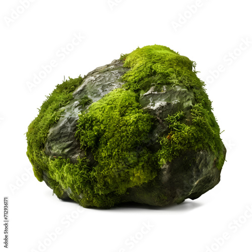 realistic nature large mossy rocks. stones with moss. isolated on transparent, PNG or white background. big overgrown stones for natural garden yard decoration. 