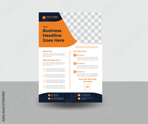 Corporate Business Flyer Template. Creative and Modern Business Flyer layout for digital marketing, business proposal, promotion, publication and company advertisement set with geometric shape.