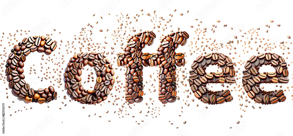 Coffee Beans Text Concept on a Dark Background Coffee Beans Text Concept on a Dark Background