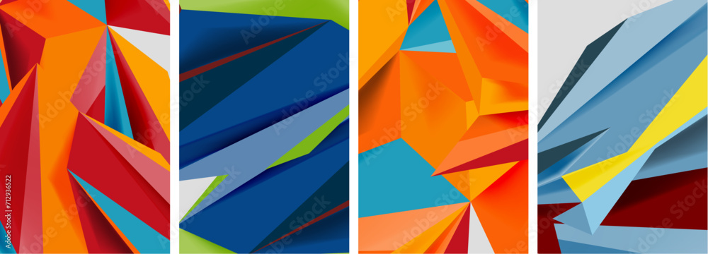 Triangle low poly mosaic posters. Vector illustration For Wallpaper, Banner, Background, Card, Book Illustration, landing page Triangle low poly mosaic posters. Vector illustration For Wallpaper, Banner, Background, Card, Book Illustration, landing page