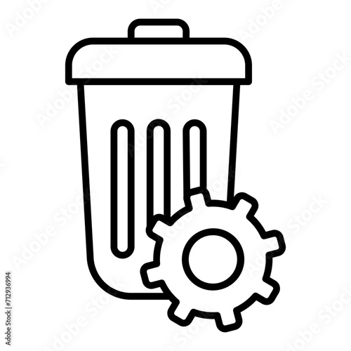  Recycled disposables line icon
