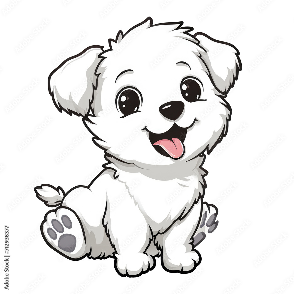 Cute dog, Sticker, Playful, on transparent background, png