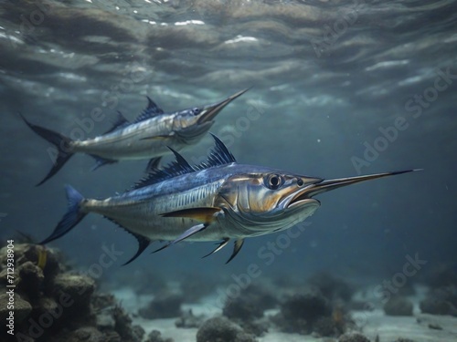 Sword fish underwater 