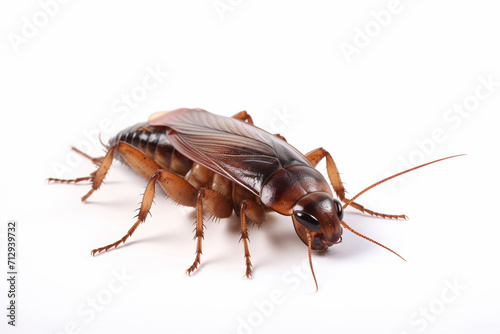 Closeup view of a Cockroach isolated on white background. PNG. Periplaneta americana © Lahiru