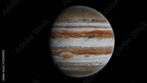 Fototapeta Naklejka Na Ścianę i Meble -  3D illustration of Beautiful Planet Jupiter Floating In Space