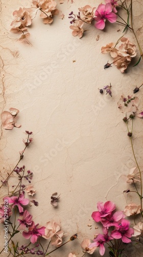 A picture of a frame with flowers on it