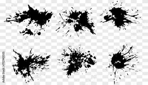 Collection black dirty design element. Grunge brush stroke  paint artistic set. Grunge texture collection