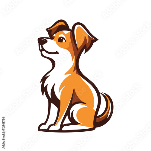 Pet dog vector logo illustration animal