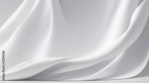 Indulge in the allure of luxury with this 3D rendering, showcasing a white silk fabric background. The gentle wrinkles on its surface evoke a sense of refined elegance.