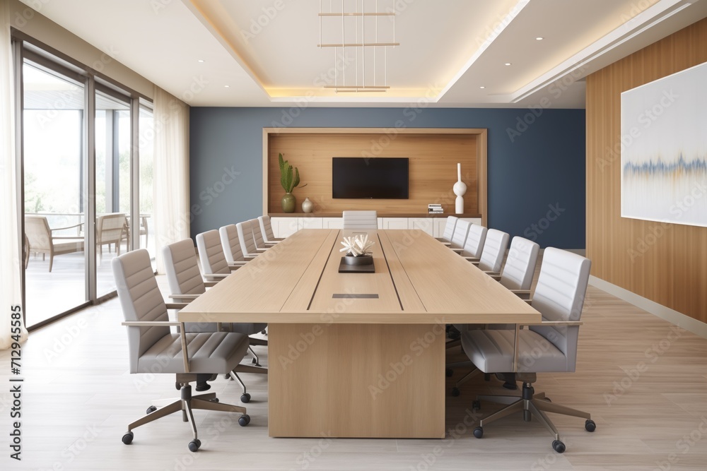 wide boardroom with a modular conference table that can be reconfigured wide boardroom with a modular conference table that can be reconfigured