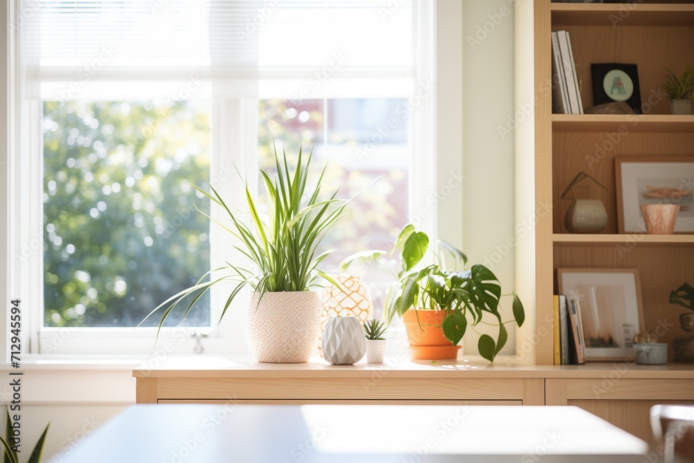 indoor plants beside expansive window in a sunny room indoor plants beside expansive window in a sunny room