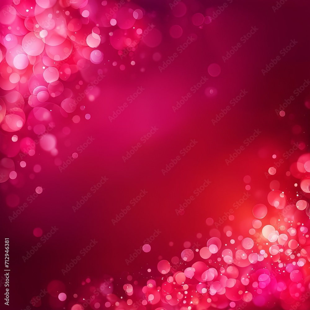 Red and Pink Abstract background with bokeh background