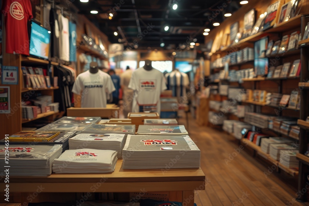 Fototapeta premium etalase t shirt at inside store professional photography