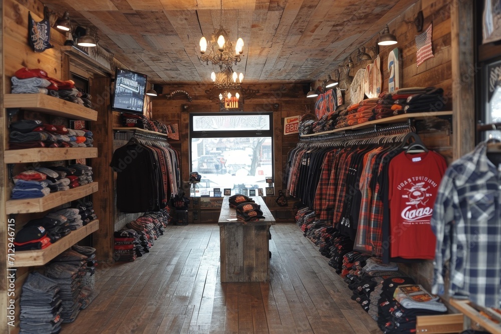 etalase t shirt at inside store professional photography