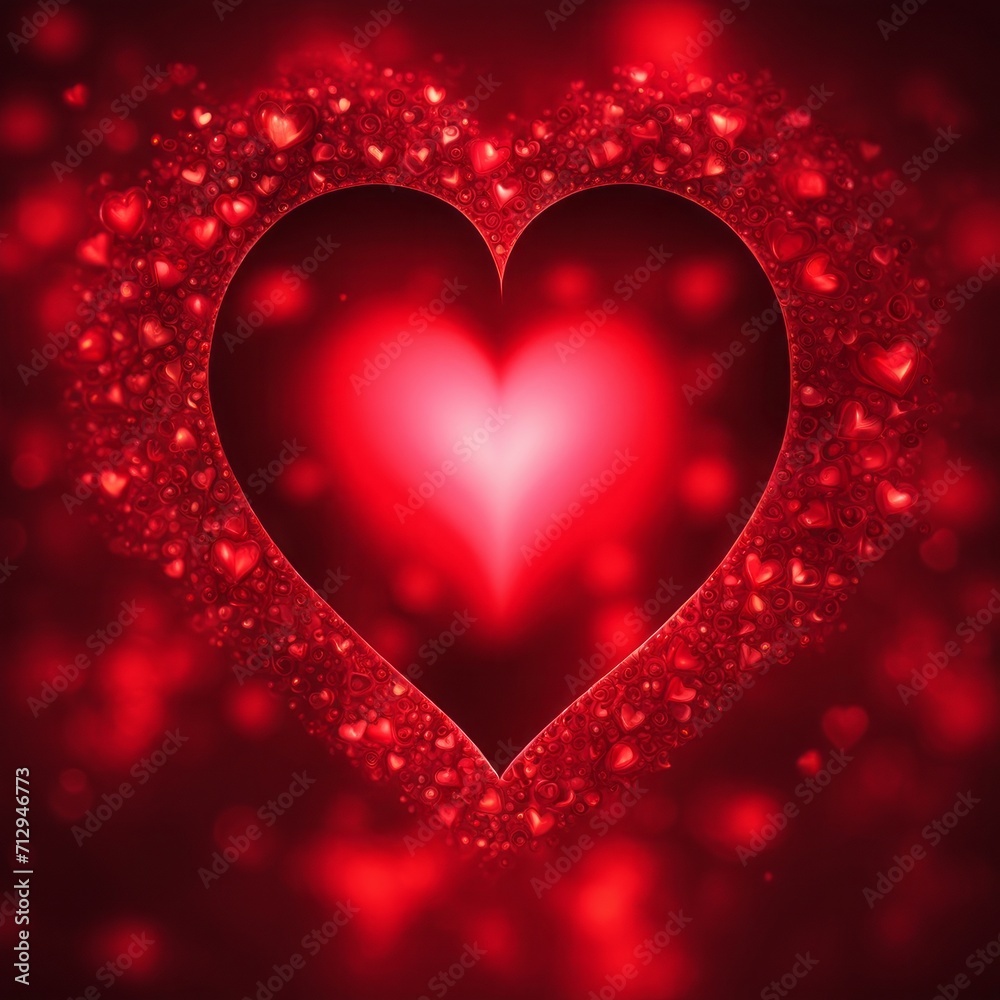 Red Heart shape with bokeh background Red Heart shape with bokeh background