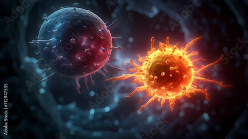 Virus cells abstract science concept  medical research background